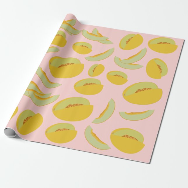 Papel De Regalo Patrón de frutas de Melones de Honeydew (Desenrollado)