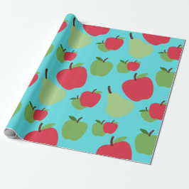 Papel De Regalo patrón de frutas peras y manzanas