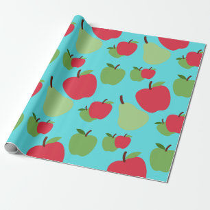 Papel De Regalo patrón de frutas peras y manzanas