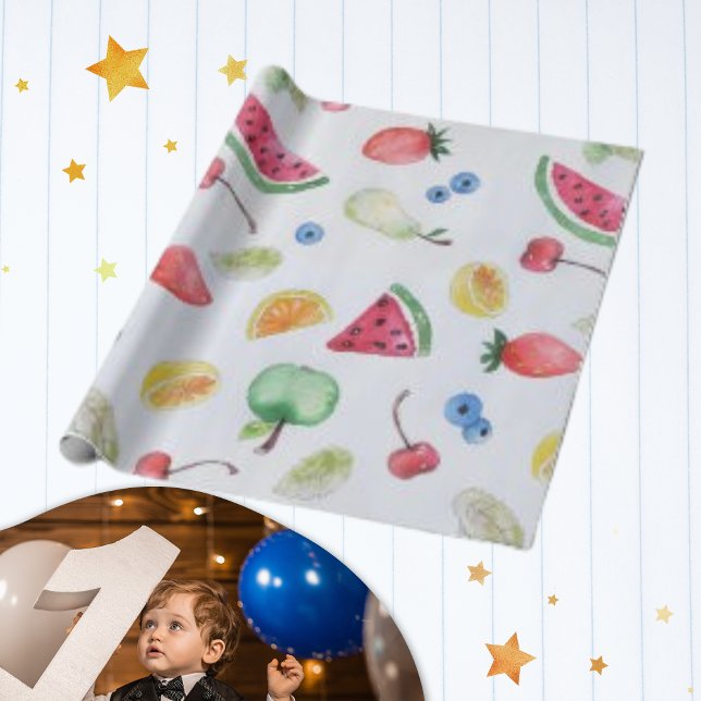 Papel De Regalo Patrón de frutas tropicales de verano de tendencia (Subido por el creador)