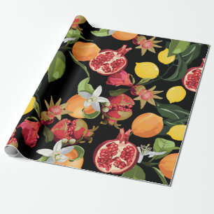 Papel De Regalo Patrón de frutas tropicales sin foco. Backgroun ex