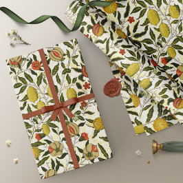 Papel De Regalo Patrón de frutos de limón granado William Morris