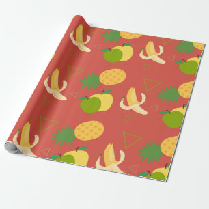 Papel De Regalo patrón de frutos de piña de plátano