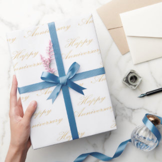 Papel De Regalo Patrón de fuente de escritura feliz aniversario do