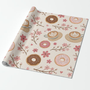 Papel De Regalo Patrón de funda de café Flor de Cerezo (3)