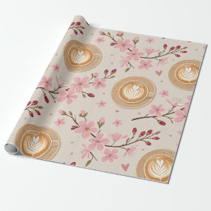 Papel De Regalo Patrón de funda de café Flor de Cerezo (7)