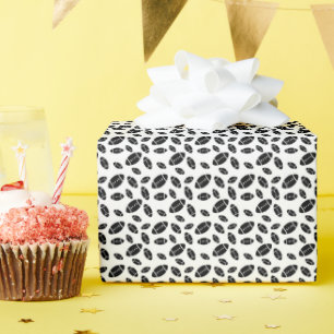Papel De Regalo Patrón de fútbol negro