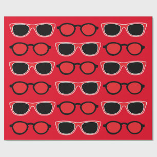 Papel De Regalo Patrón de gafas de sol negras rojas