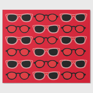 Papel De Regalo Patrón de gafas de sol negras rojas