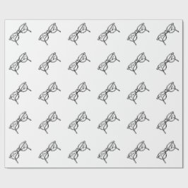 PAPEL DE REGALO PATRÓN DE GAFAS NERD NEGRO Y BLANCO