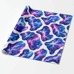 Papel De Regalo Patrón de galaxia de tormenta de relámpagos