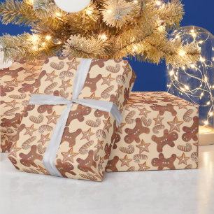 Papel De Regalo Patrón de galleta de jengibre de Navidad