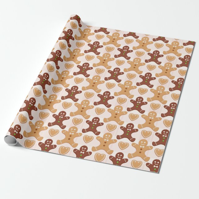 Papel De Regalo Patrón de Galletas de Jengibre (Desenrollado)