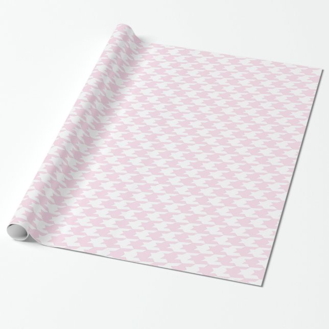 Papel De Regalo Patrón de gallos rosados y blancos (Desenrollado)