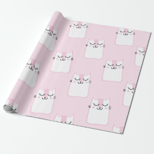 Papel De Regalo Patrón de gatitos gatos gatos blancos y adorables