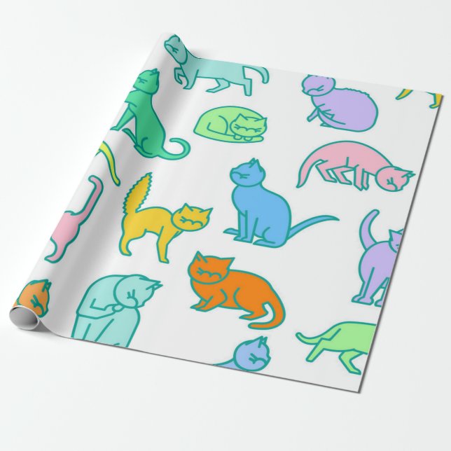Papel De Regalo Patrón de gato (Desenrollado)