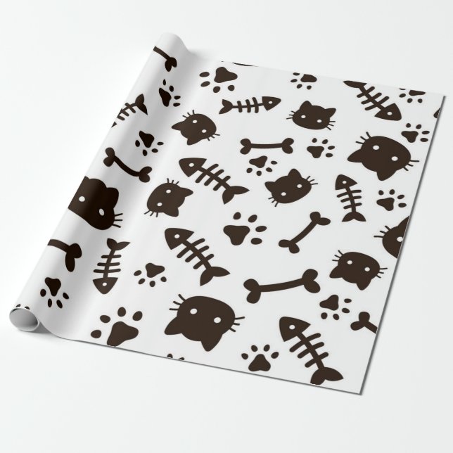Papel De Regalo Patrón de gato (Desenrollado)