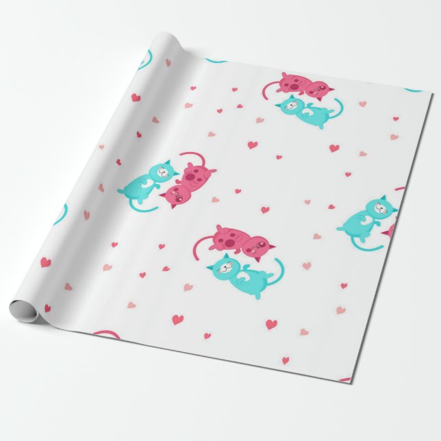 Papel De Regalo Patrón de gato (Desenrollado)