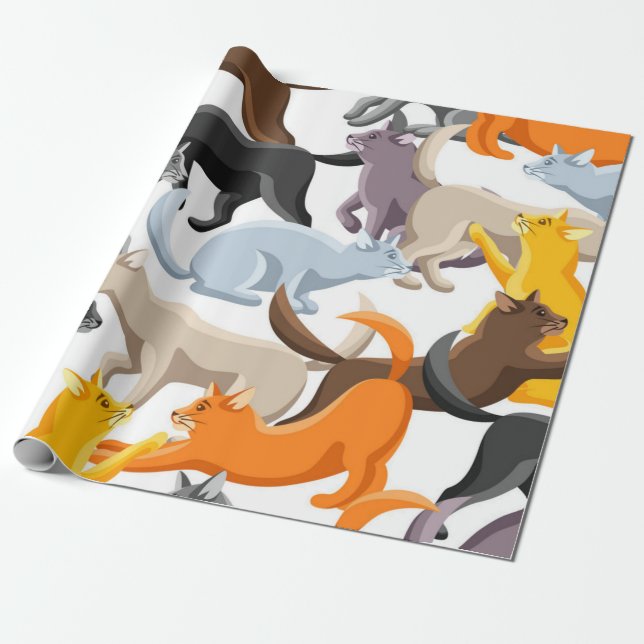Papel De Regalo Patrón de gato (Desenrollado)
