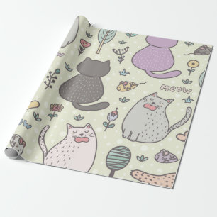 Papel De Regalo Patrón de gato