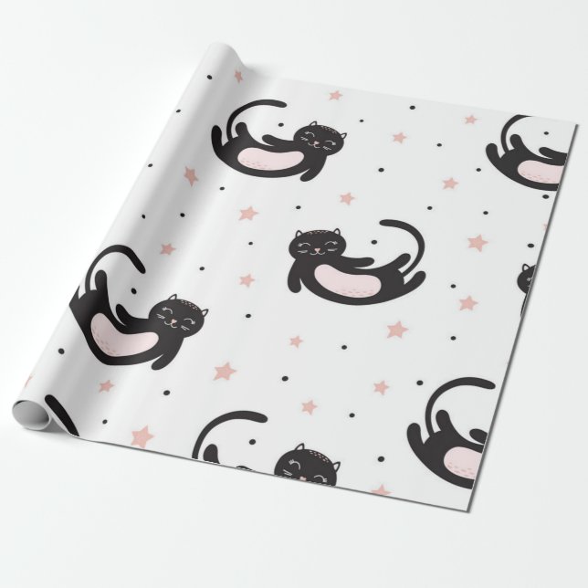 Papel De Regalo Patrón de gato (Desenrollado)