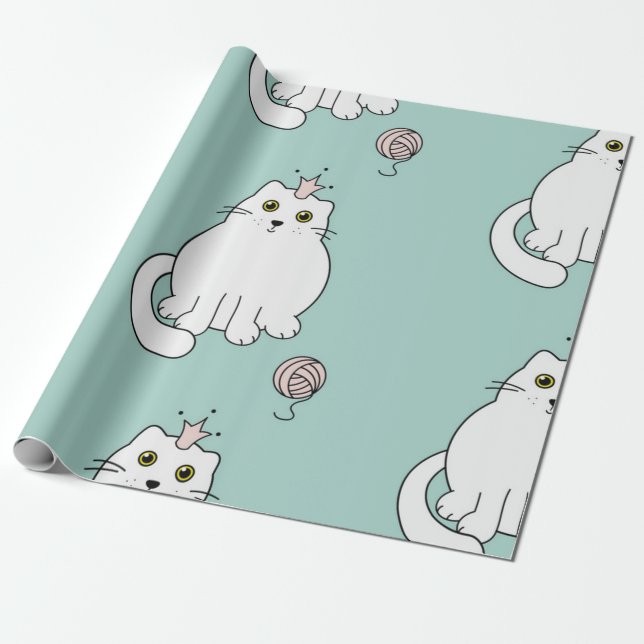 Papel De Regalo Patrón de gato (Desenrollado)
