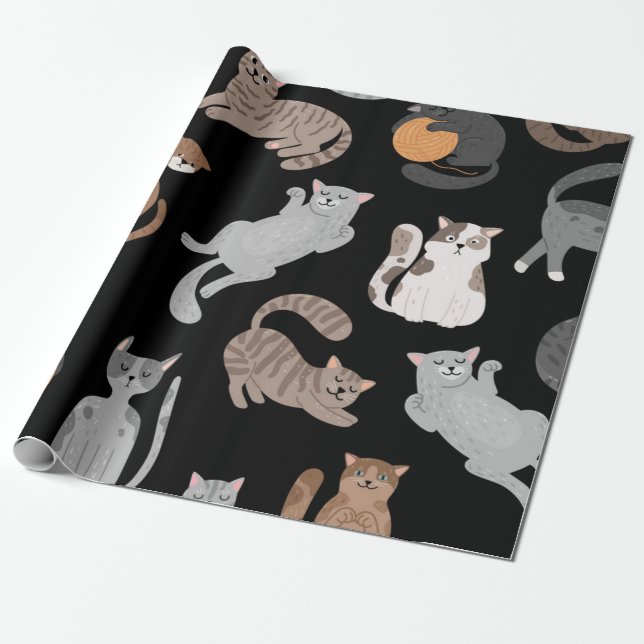 Papel De Regalo Patrón de gato (Desenrollado)