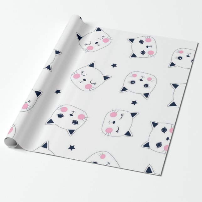 Papel De Regalo Patrón de gato (Desenrollado)