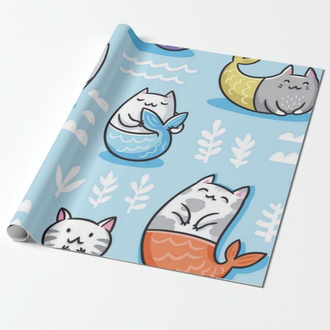 Papel De Regalo Patrón de gato (Desenrollado)