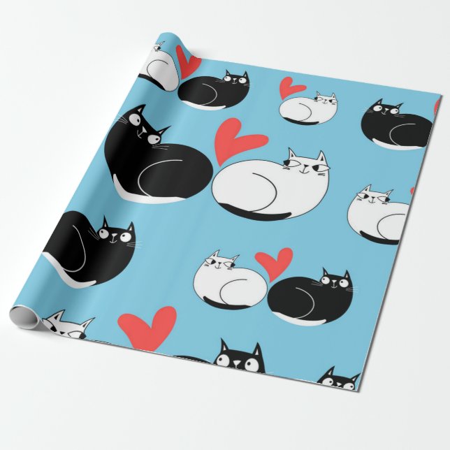 Papel De Regalo Patrón de gato (Desenrollado)