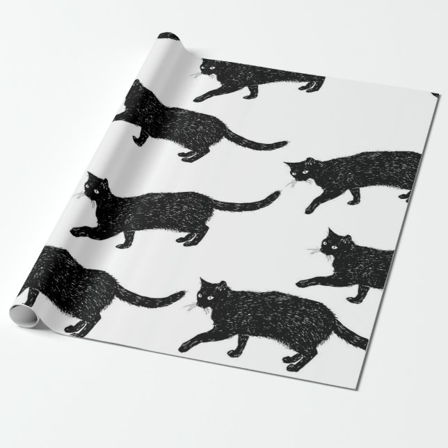 Papel De Regalo Patrón de gato (Desenrollado)