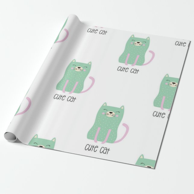 Papel De Regalo Patrón de gato (Desenrollado)