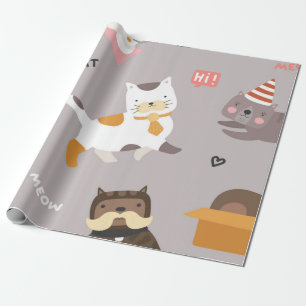 Papel De Regalo Patrón de gato