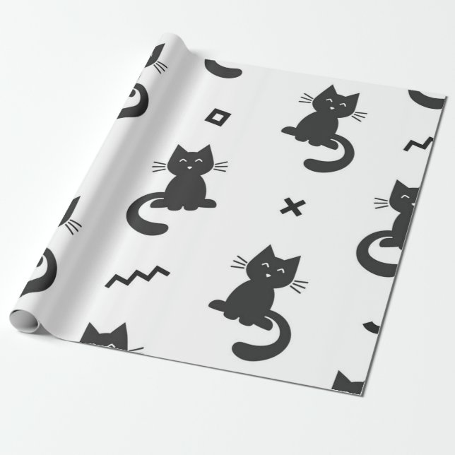 Papel De Regalo Patrón de gato (Desenrollado)
