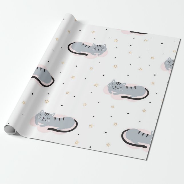 Papel De Regalo Patrón de gato (Desenrollado)