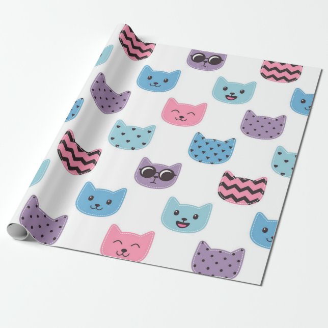 Papel De Regalo Patrón de gato (Desenrollado)