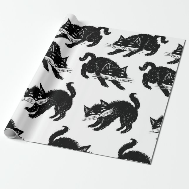 Papel De Regalo Patrón de gato (Desenrollado)