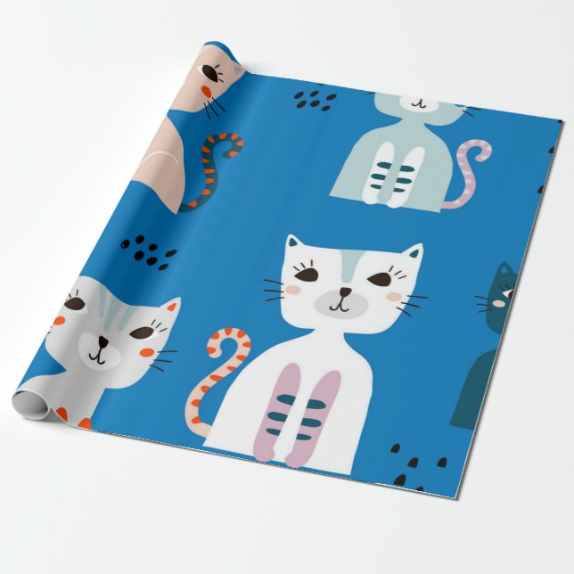 Papel De Regalo Patrón de gato (Desenrollado)