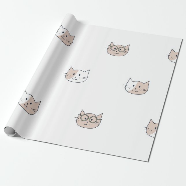 Papel De Regalo Patrón de gato (Desenrollado)
