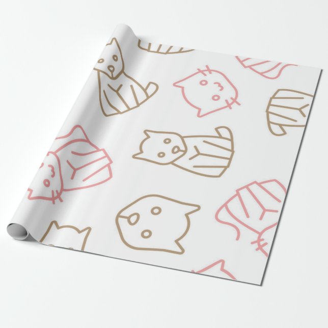 Papel De Regalo Patrón de gato (Desenrollado)