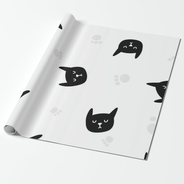 Papel De Regalo Patrón de gato (Desenrollado)