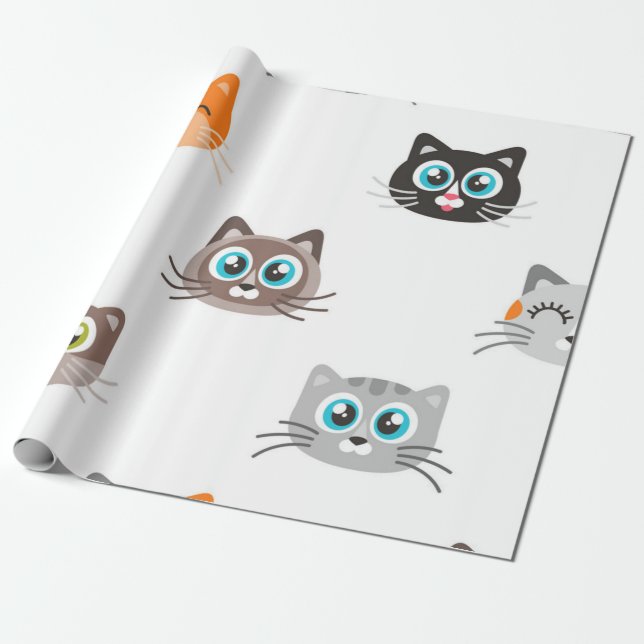 Papel De Regalo Patrón de gato (Desenrollado)