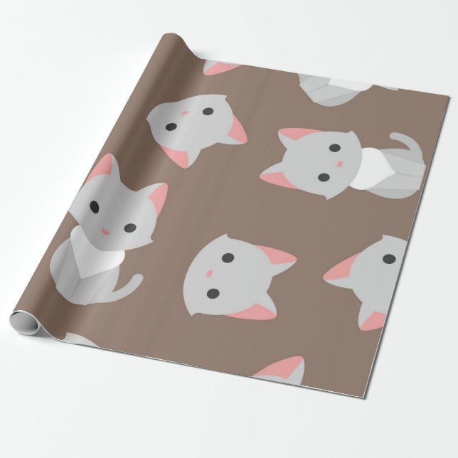 Papel De Regalo Patrón de gato (Desenrollado)