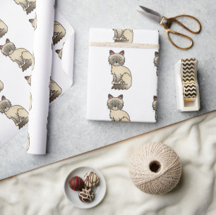 Papel De Regalo Patrón de gato Birman / Ragdoll atigrado de punta 