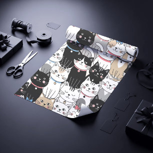 Papel De Regalo Patrón de gato caprichoso lindo