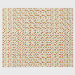 Papel De Regalo Patrón de gato de frutas de verano - Diseño de pic