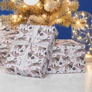 Papel De Regalo Patrón de gato Kitty Navidades de invierno