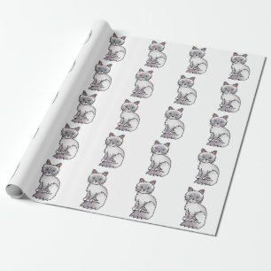 Papel De Regalo Patrón de gato lindo Lilac Point Tabby Birman/Ragd