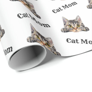 Papel De Regalo Patrón de gato mamá australiano de acuarela Mist