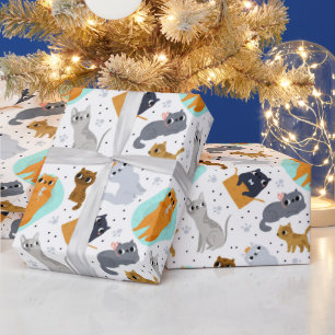 Papel De Regalo Patrón de gatos lindos Cumpleaños para gatos